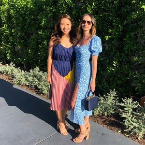 Reformation blue floral midi dress